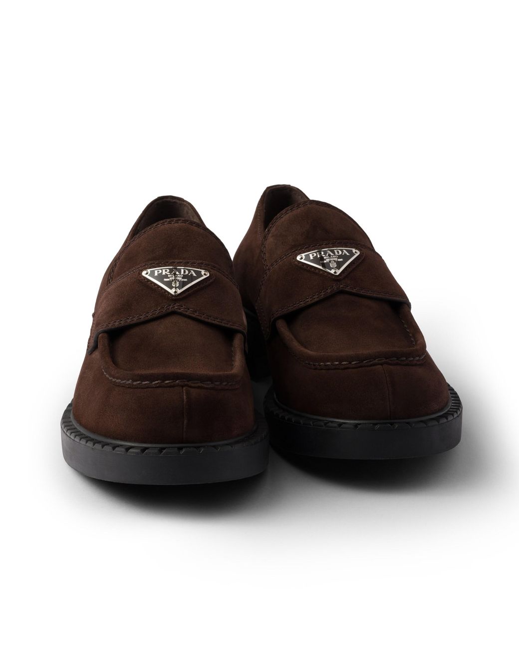 Prada Brown Chocolate Suede Loafers, Dark for men