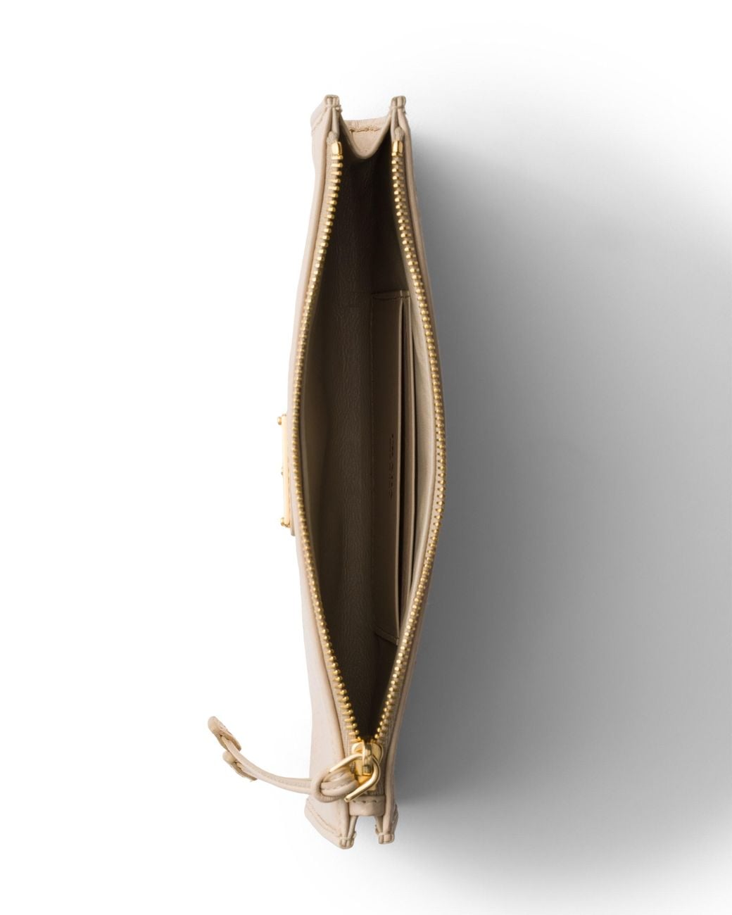 Prada Natural Leather Pouch, Travertine Stone