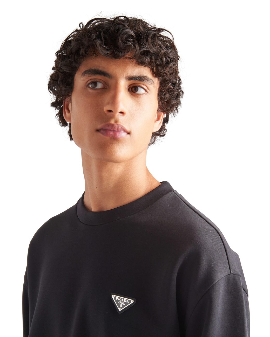 Prada Blue Technical Cotton Sweatshirt for men
