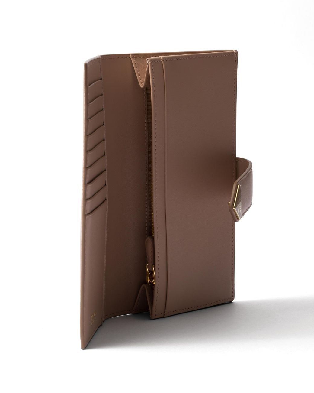 Prada Natural Large Saffiano And Smooth Leather Wallet