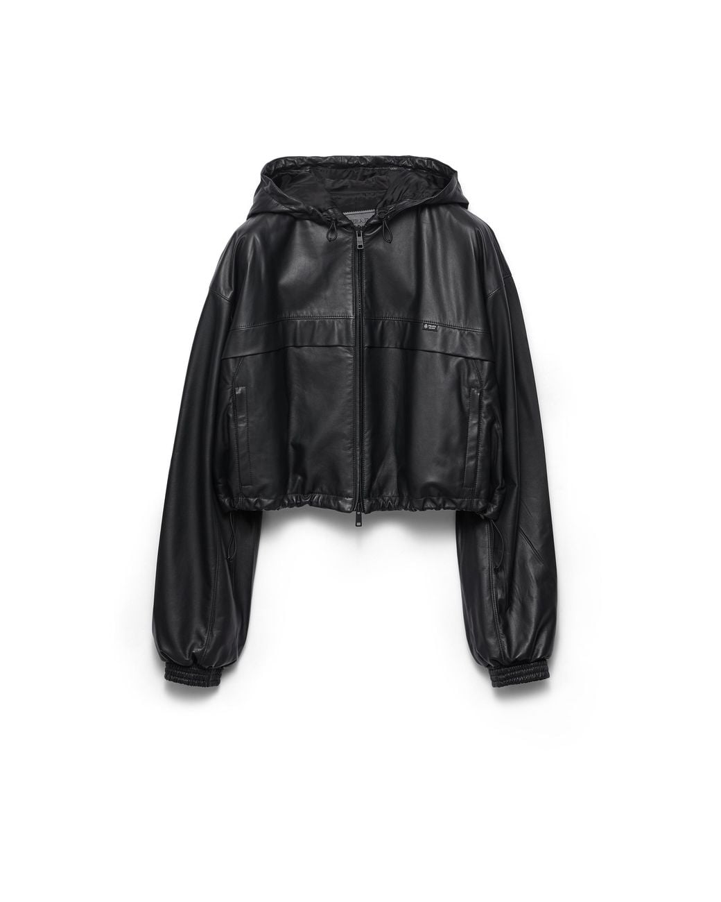 Prada Black Hooded Nappa Leather Jacket