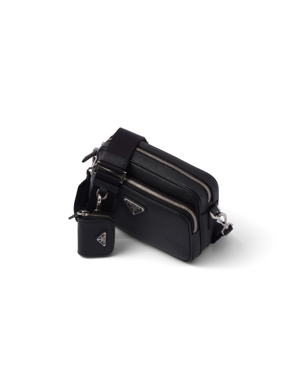 Bolso Bandolera De Piel Saffiano, Hombre Prada de hombre de color Black