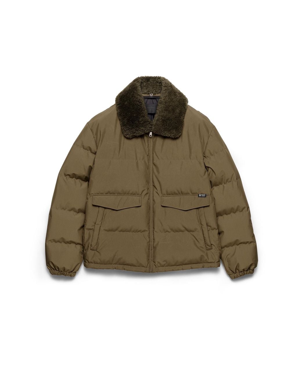 Prada Green Medium-Weight Technical Fabric Down Jacket for men