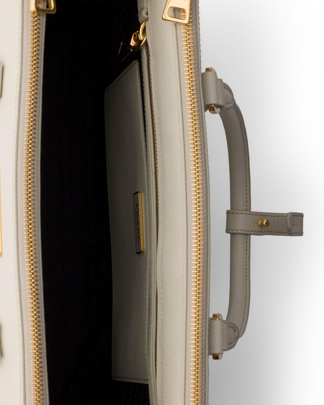 Prada White Galleria Large Saffiano Leather Bag, Chalk