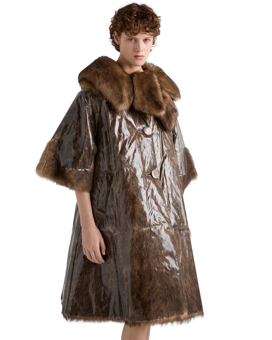 Prada Brown Shearling Coat