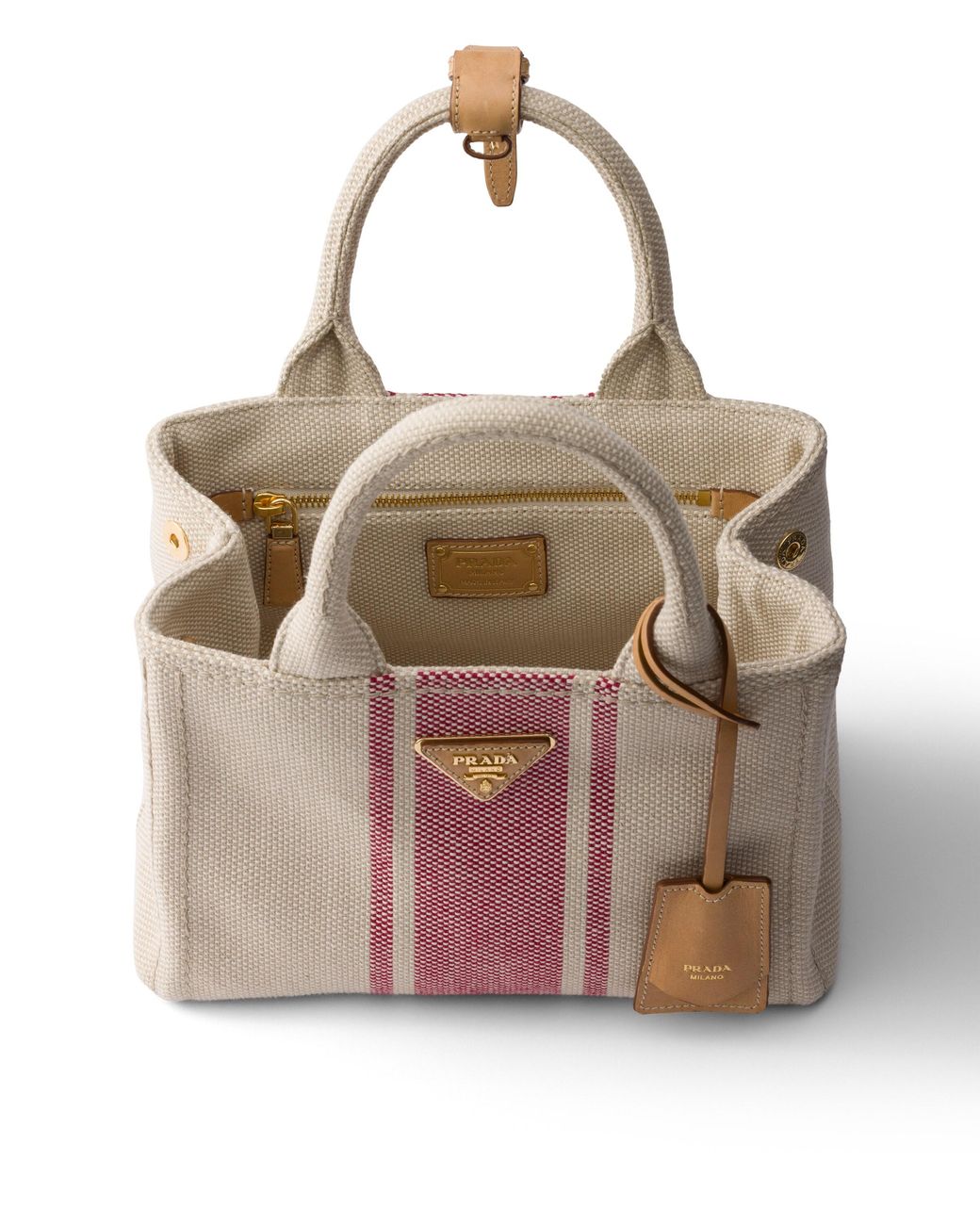 Prada Pink Jardinière Small Cotton Canvas Bag