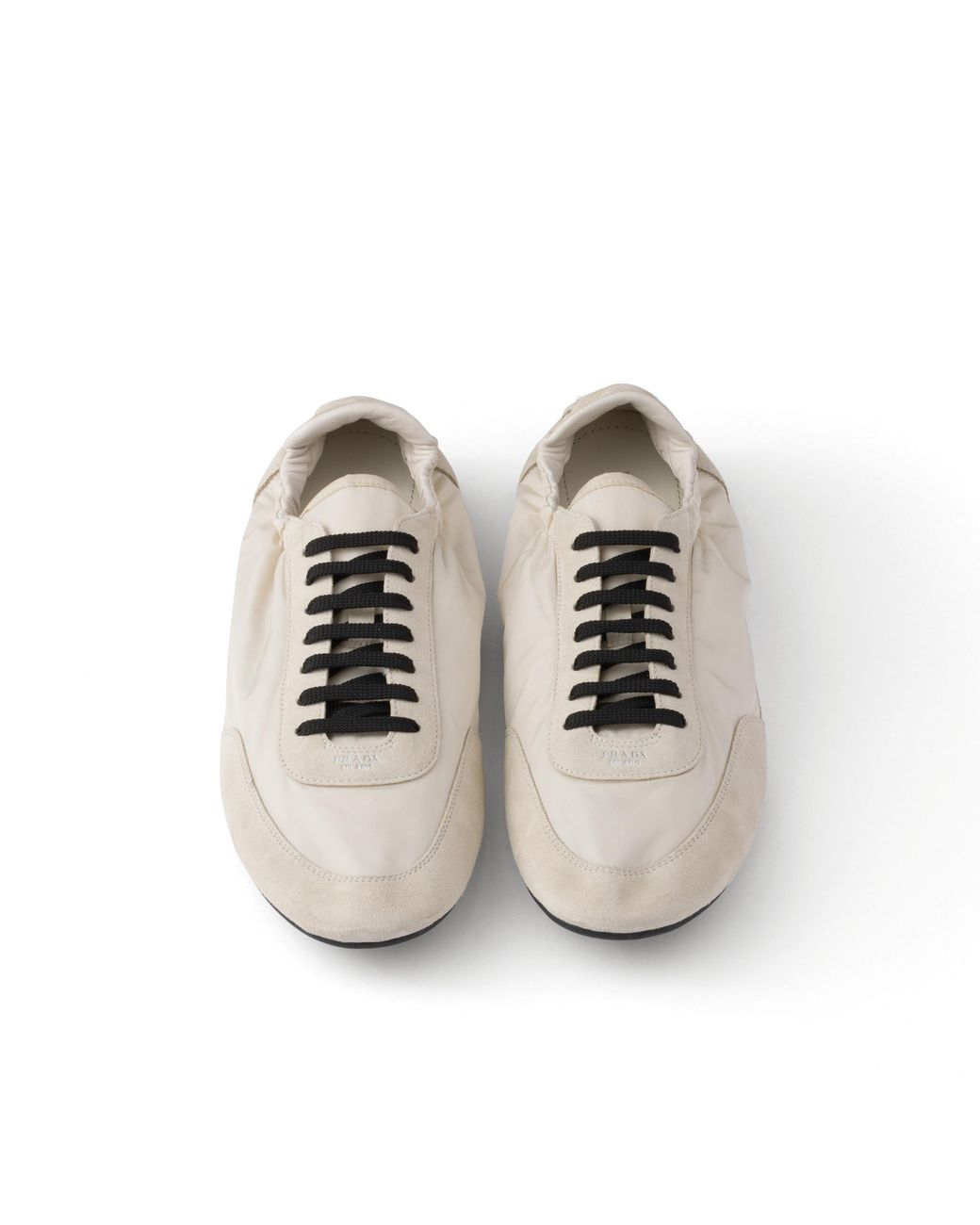 Prada White Re-Nylon And Suede Collapse Sneakers for men