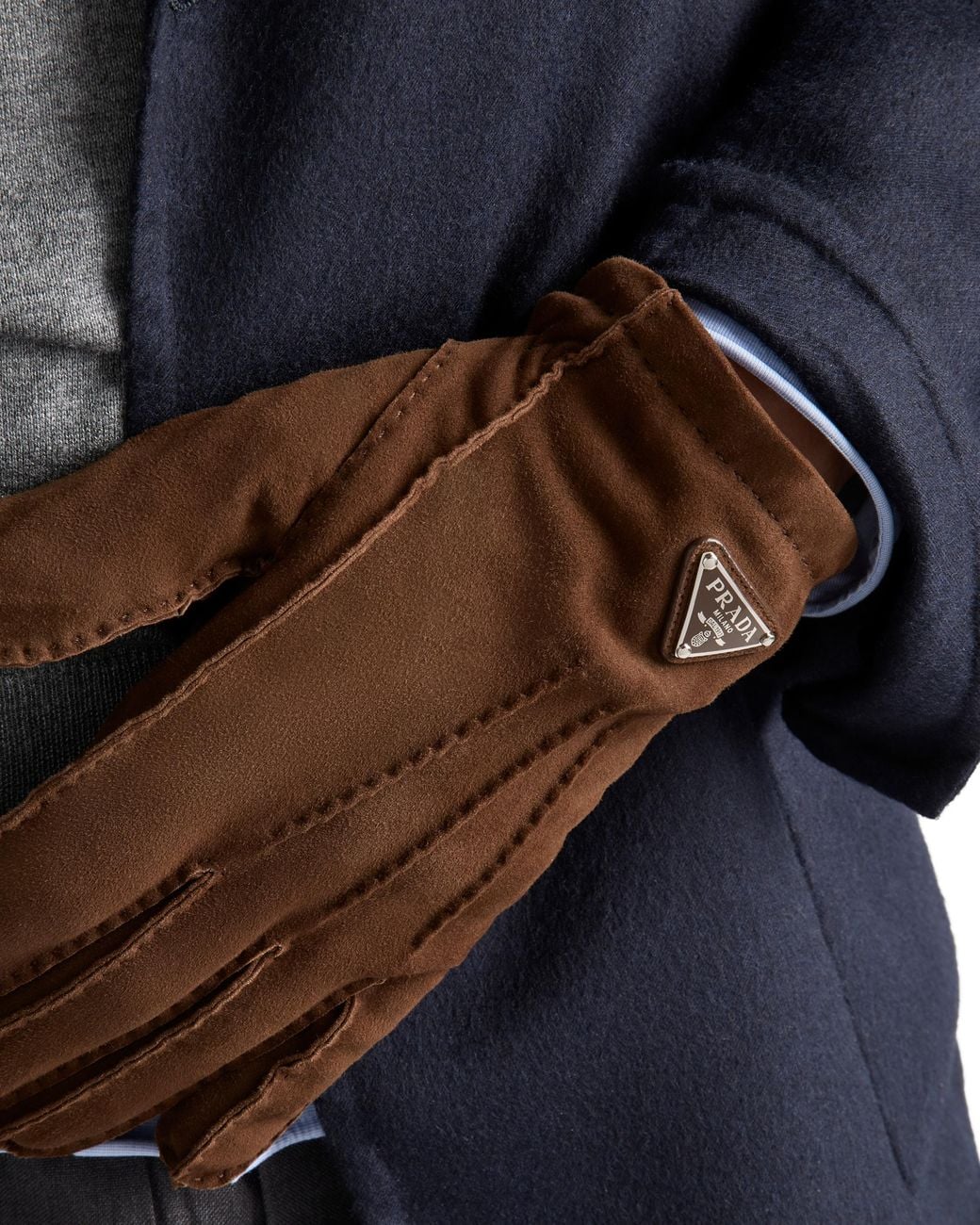 Prada Handschuhe Aus Wildleder, Herren, Größe 8 in Brown für Herren