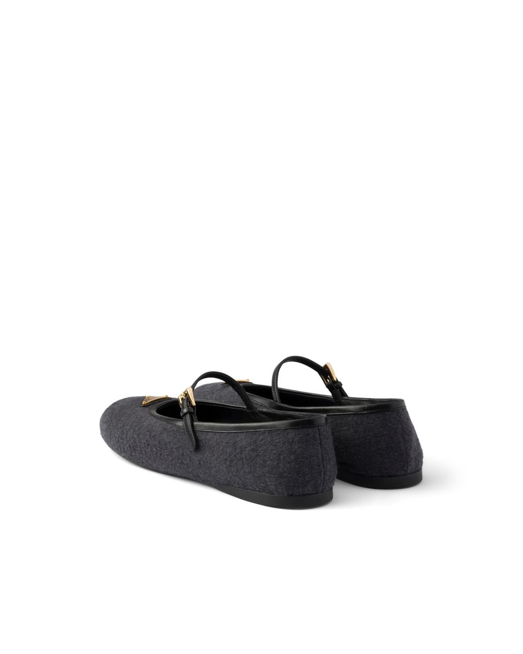 Prada Black Fabric Ballerinas, Anthracite