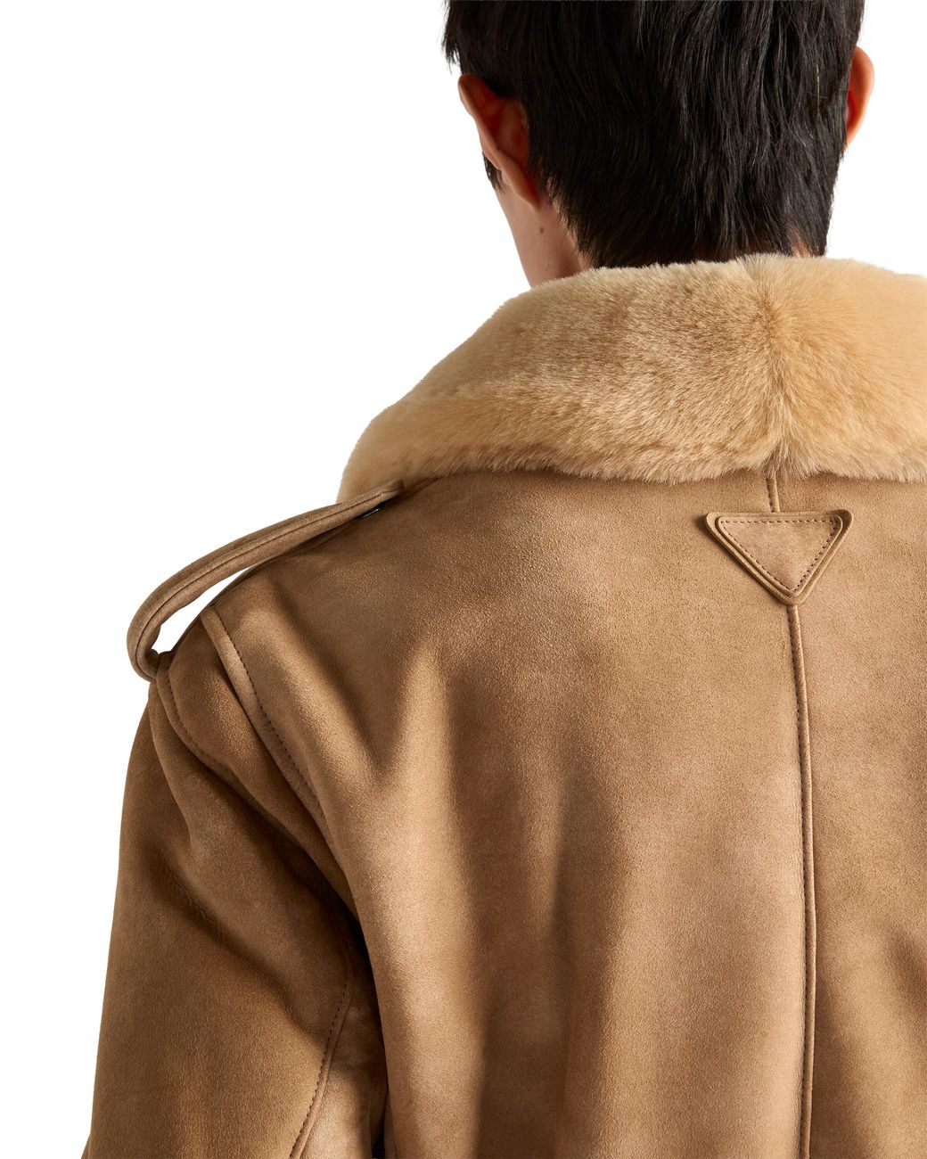 Prada Natural Suede And Shearling Bomber Jacket for men