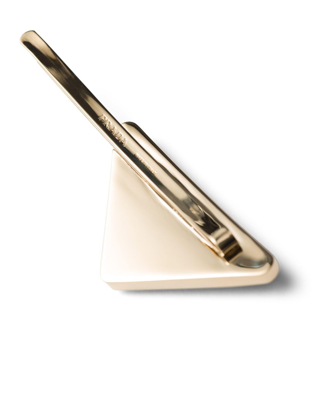 Prada White Logo-Engraved Triangle Hair Clips