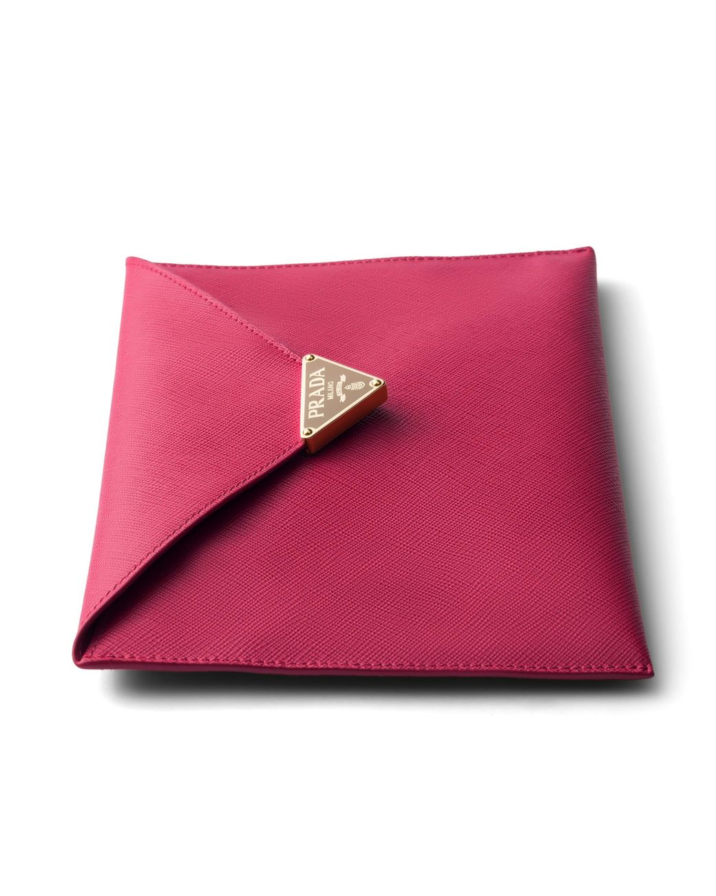 Prada Pink Saffiano Leather Envelope Clutch