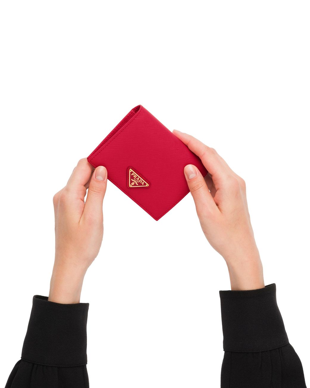 Prada Red Small Saffiano Leather Wallet