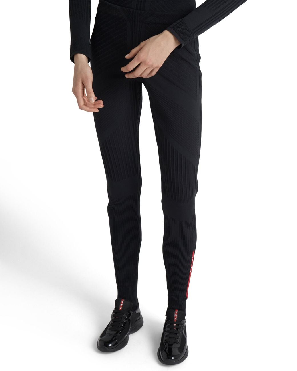 Prada Black Re-Nylon Piqué Leggings