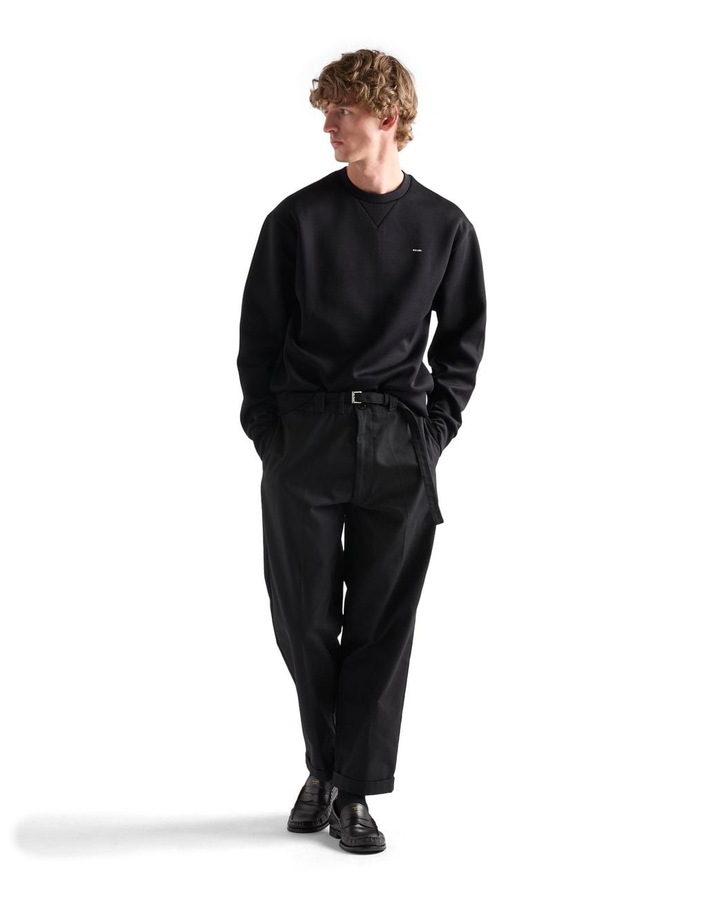 Prada Black Jersey Sweatshirt for men
