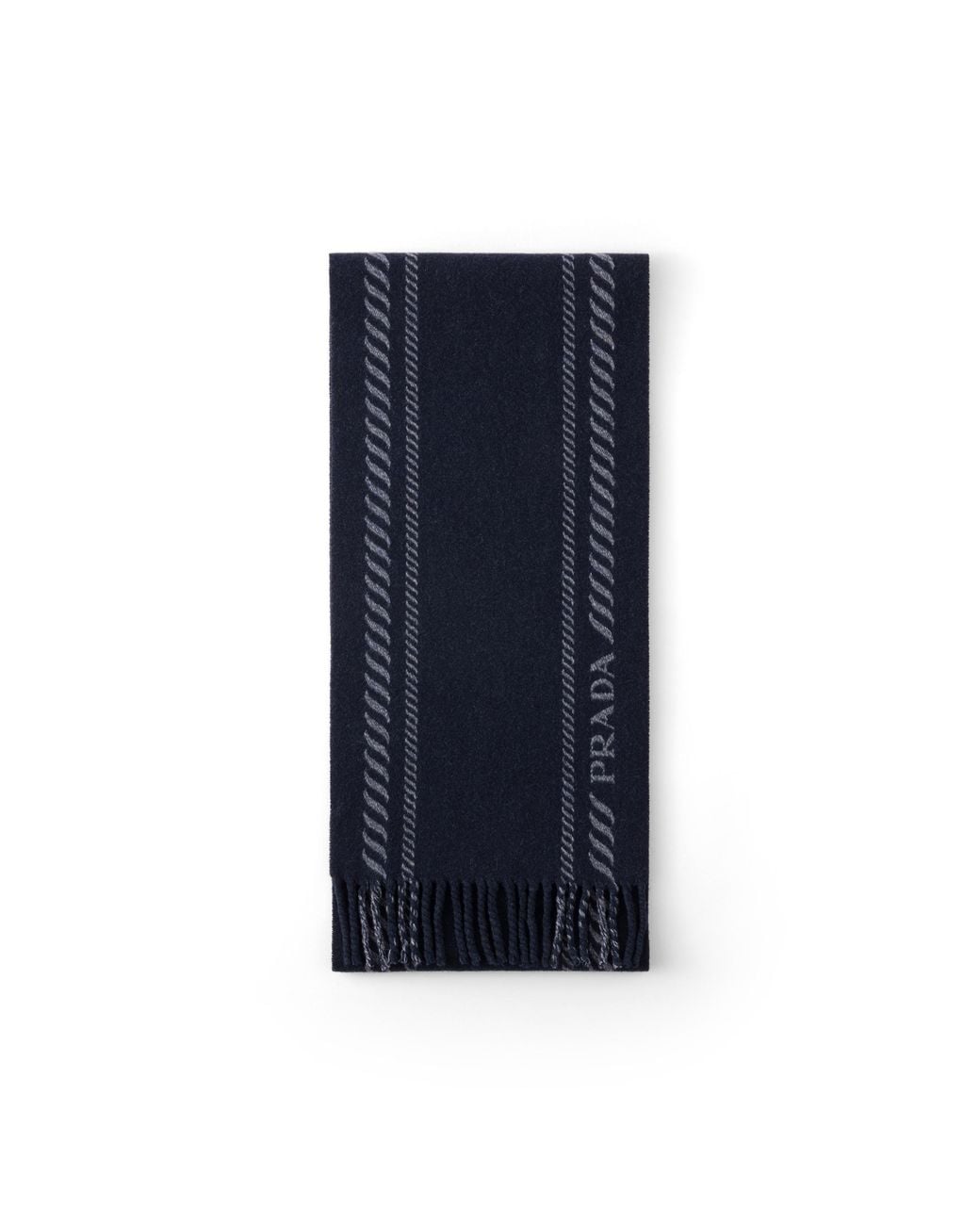 Prada Blue Wool And Cashmere Scarf for men