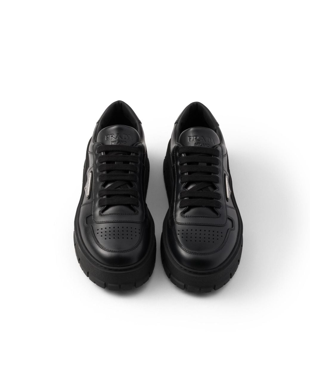 Prada Black Leather Sneakers, Size 5 for men