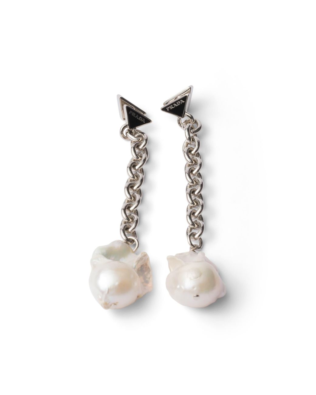 Prada Multicolor Metal And Pearl Earrings