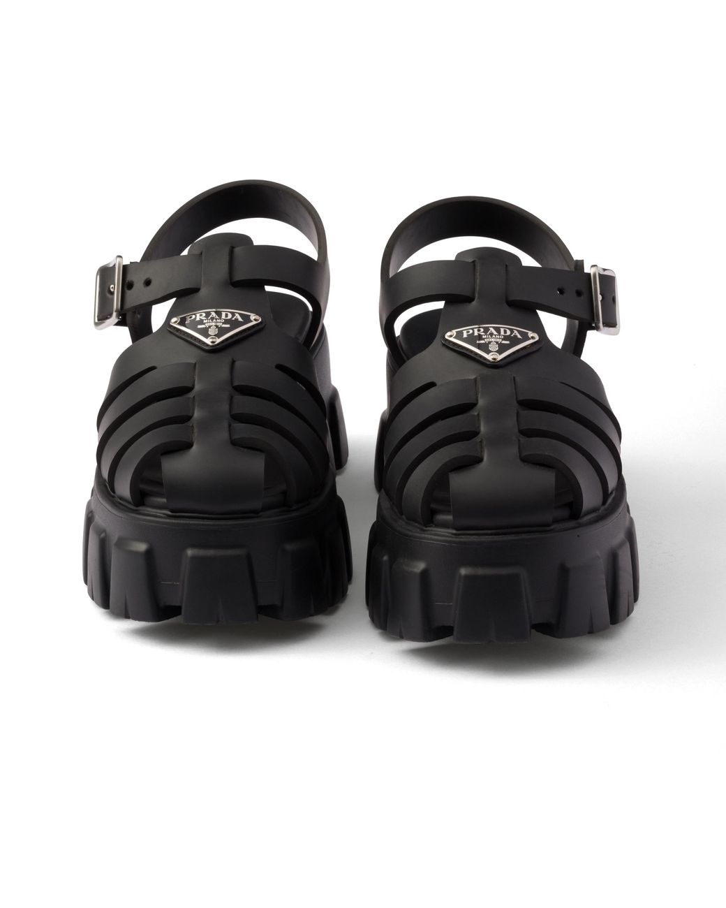 Sandales Monolith En Gomme, Femme, Taille Prada en coloris Black