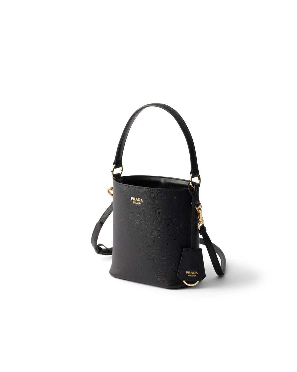 Prada Black Saffiano Leather Mini Bucket Bag