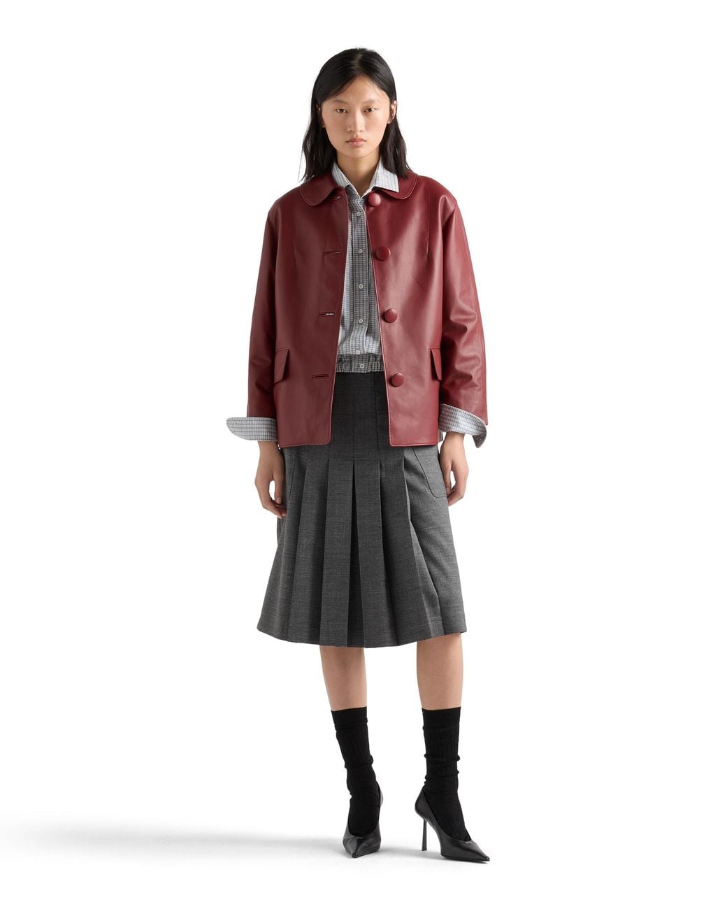 Prada Red Nappa Leather Jacket