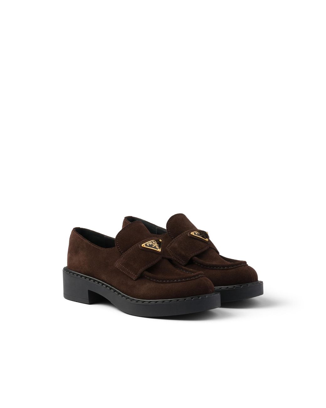 Prada Brown Chocolate Suede Loafers