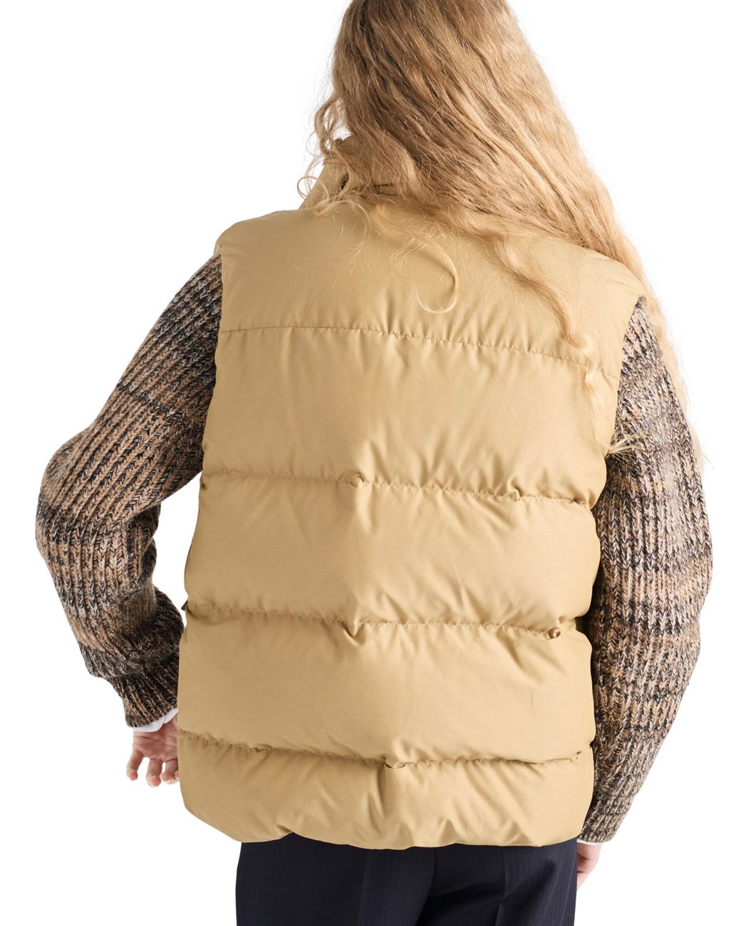 Prada Natural Triangle-Logo Technical Fabric-Down Gilet