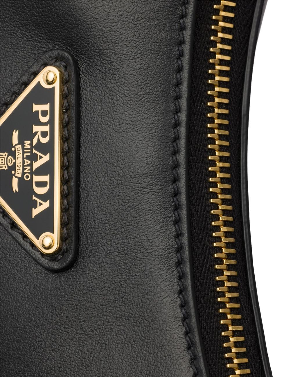 Prada Black Arqué Mini Leather Shoulder Bag