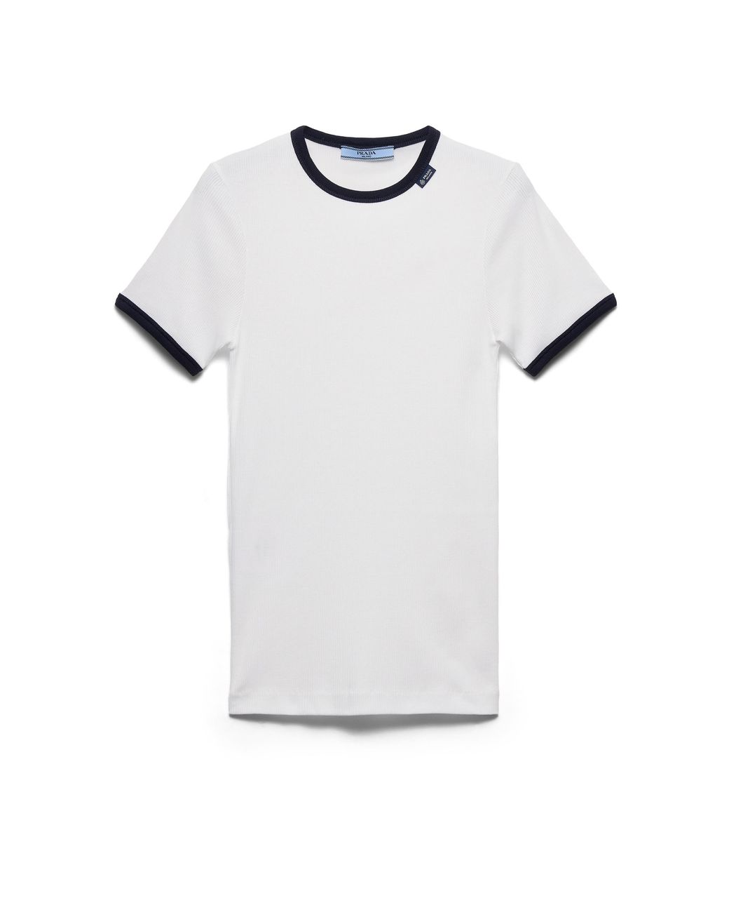 Prada White Ribbed Knit Top