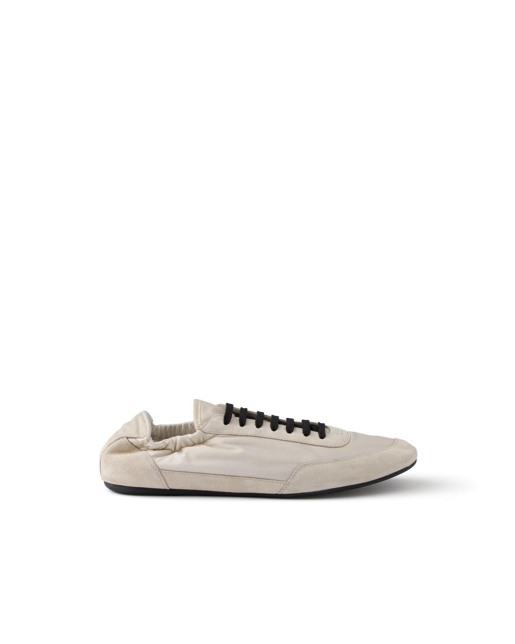 Prada White Re-Nylon And Suede Collapse Sneakers for men