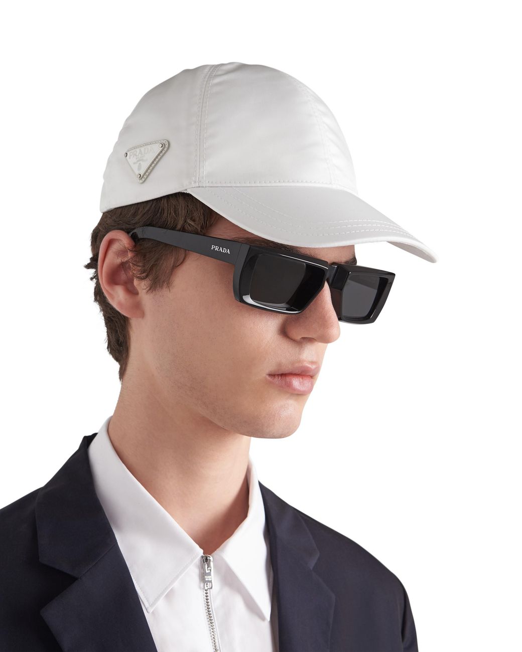 Cappello Da Baseball Con Logo di Prada in White da Uomo