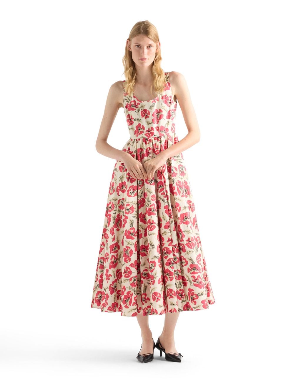 Prada Red Soft Poplin Dress