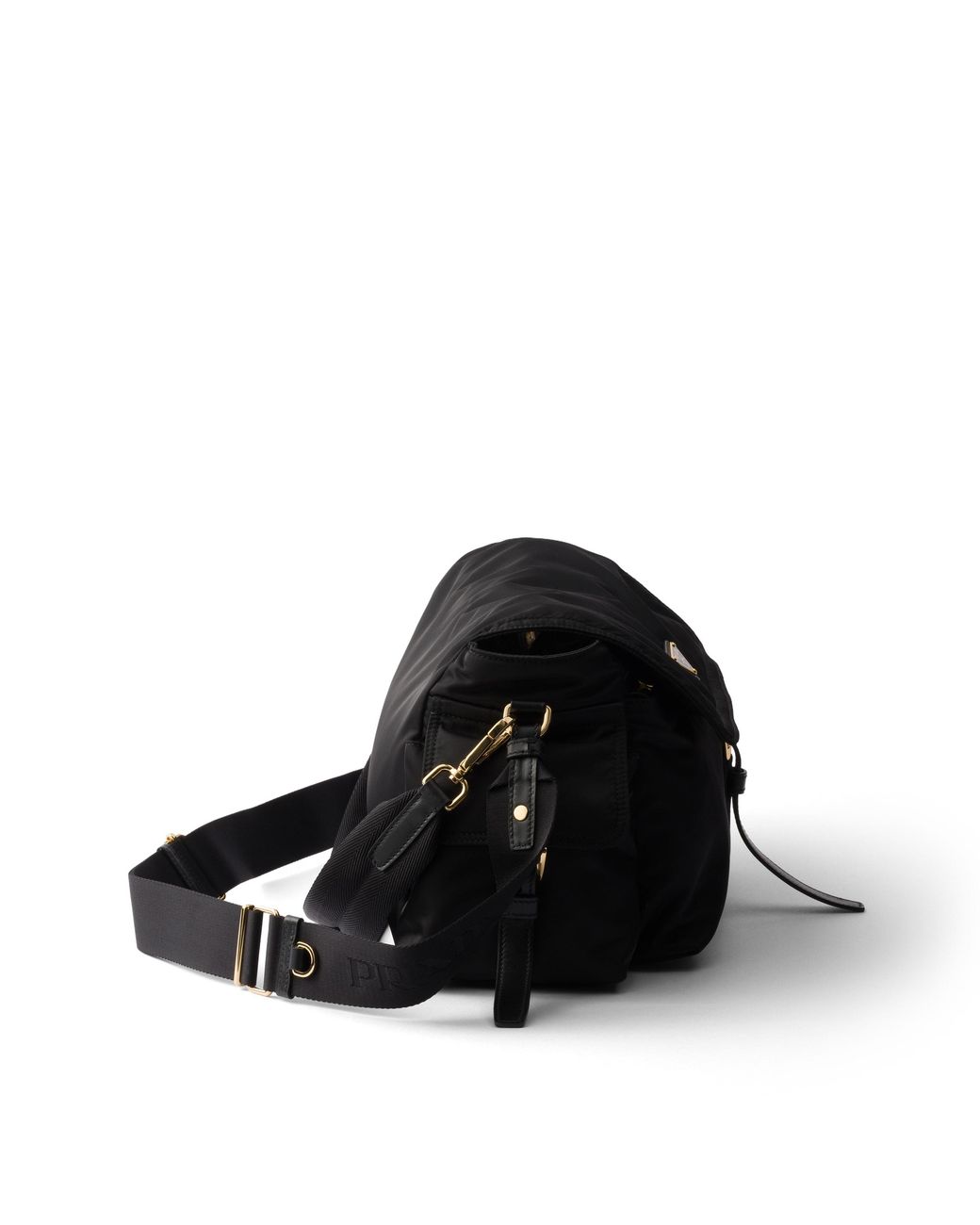 Prada Black Explore Large Re-Nylon Shoulder Bag With Flap