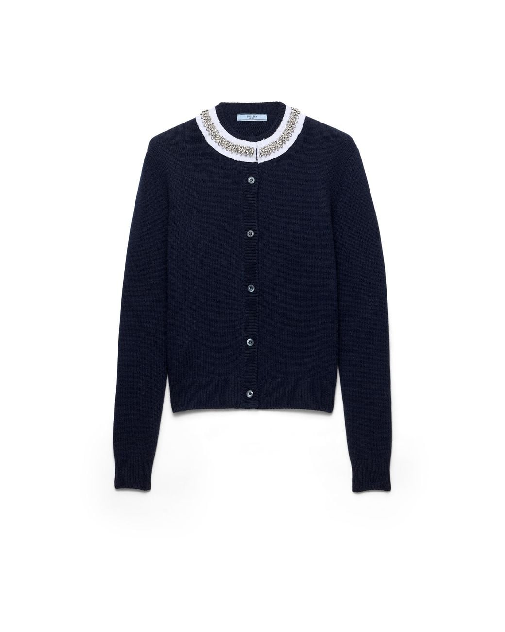 Prada Blue Wool And Cashmere Cardigan