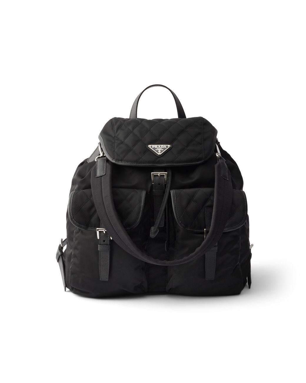 Prada Black Re-Nylon And Leather Backpack for men