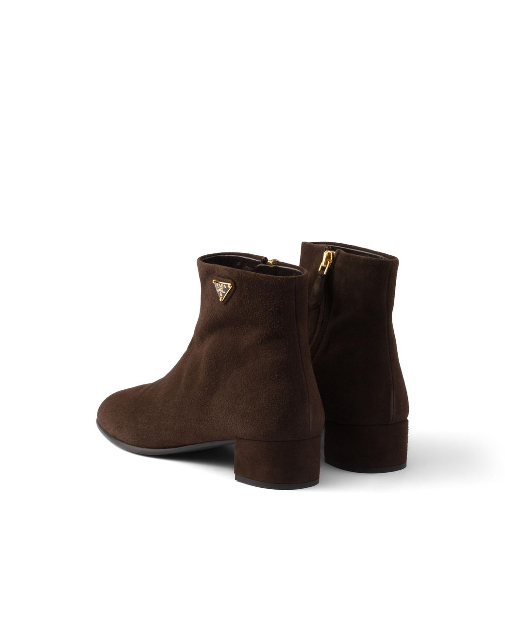 Prada Brown Suede Booties, Dark