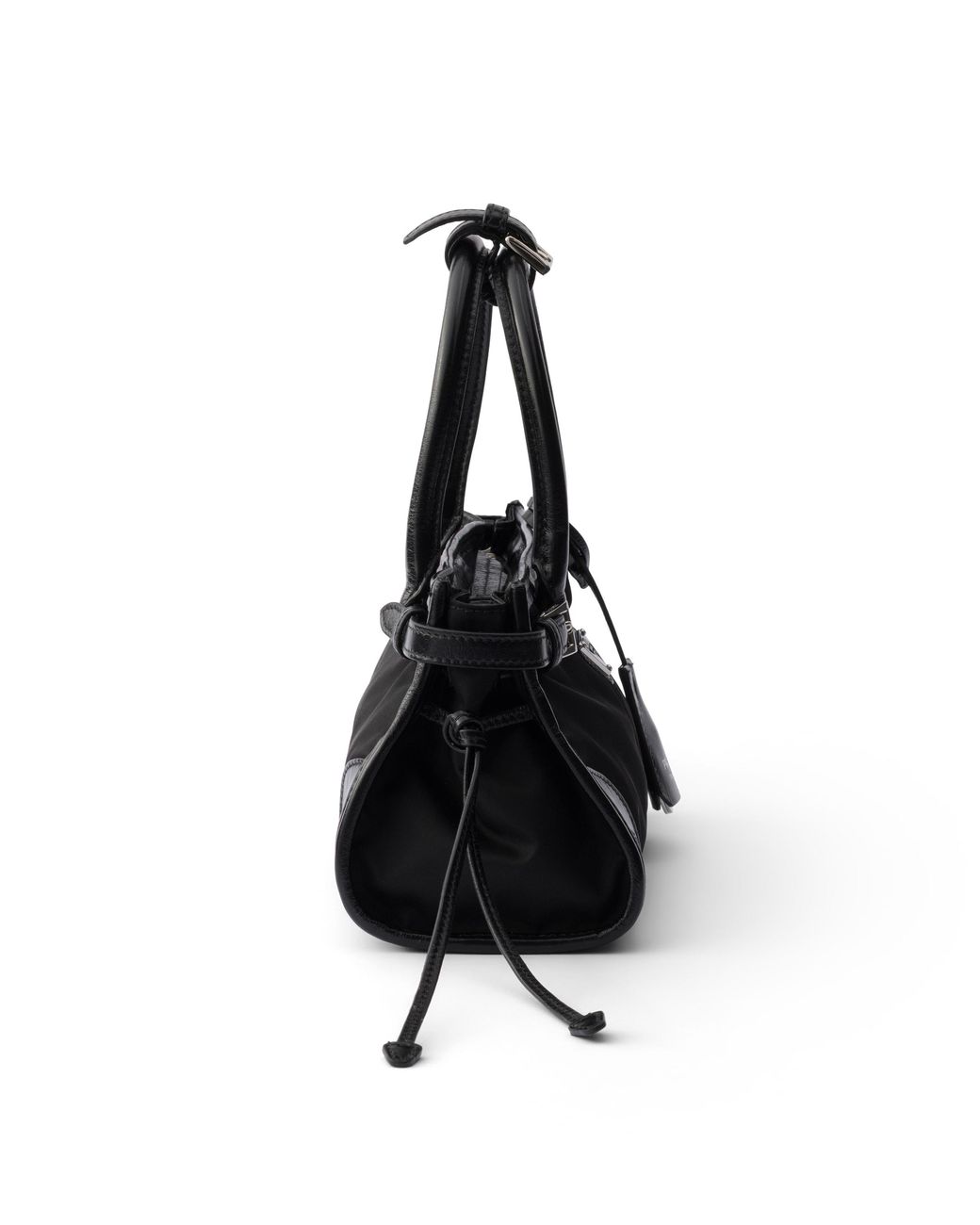 Prada Black Bonnie Small Re-Nylon And Leather Handbag