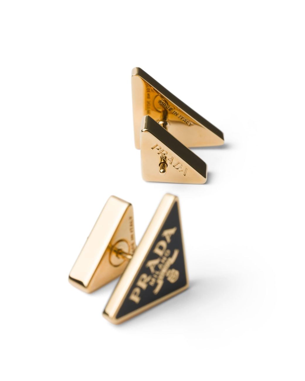 Prada White Enameled Metal Earrings