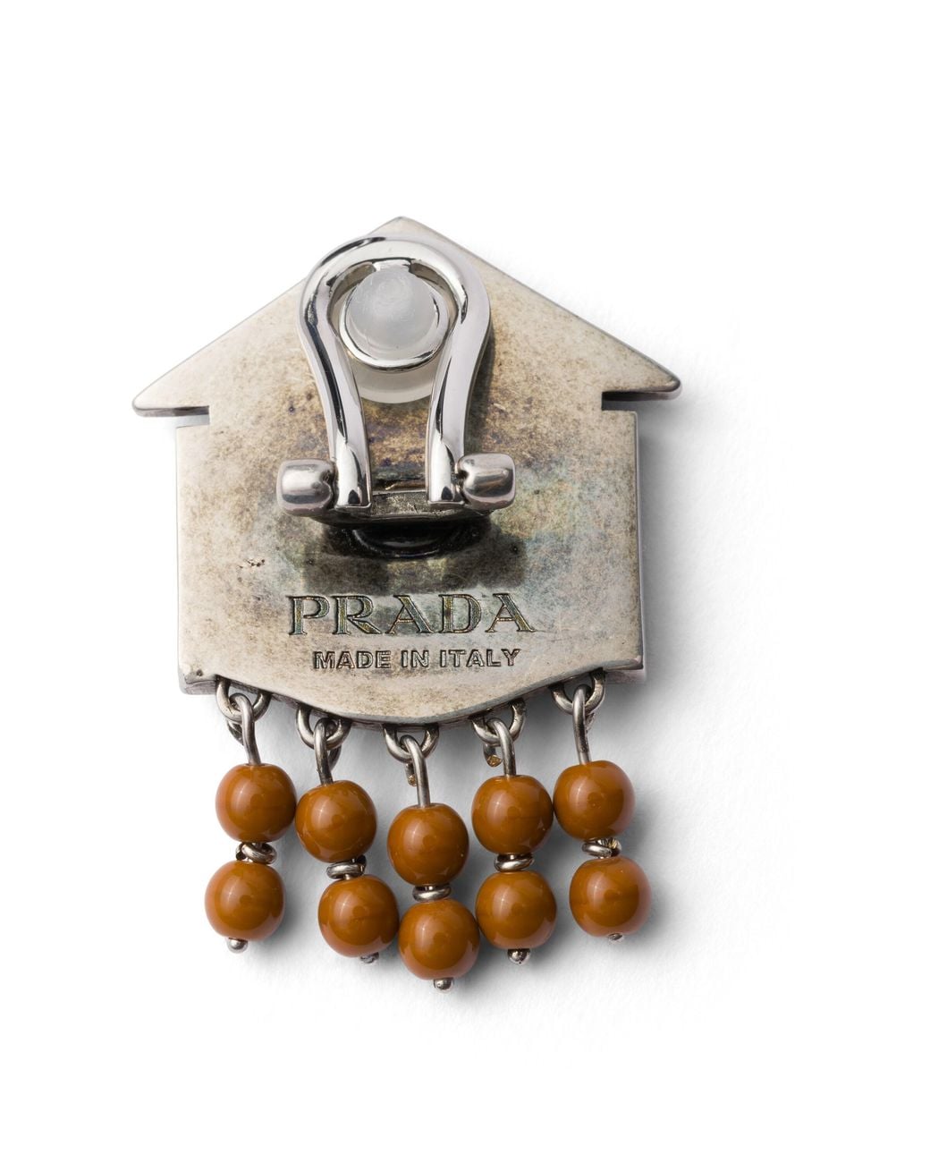 Prada Black Metal And Enamel Earring for men