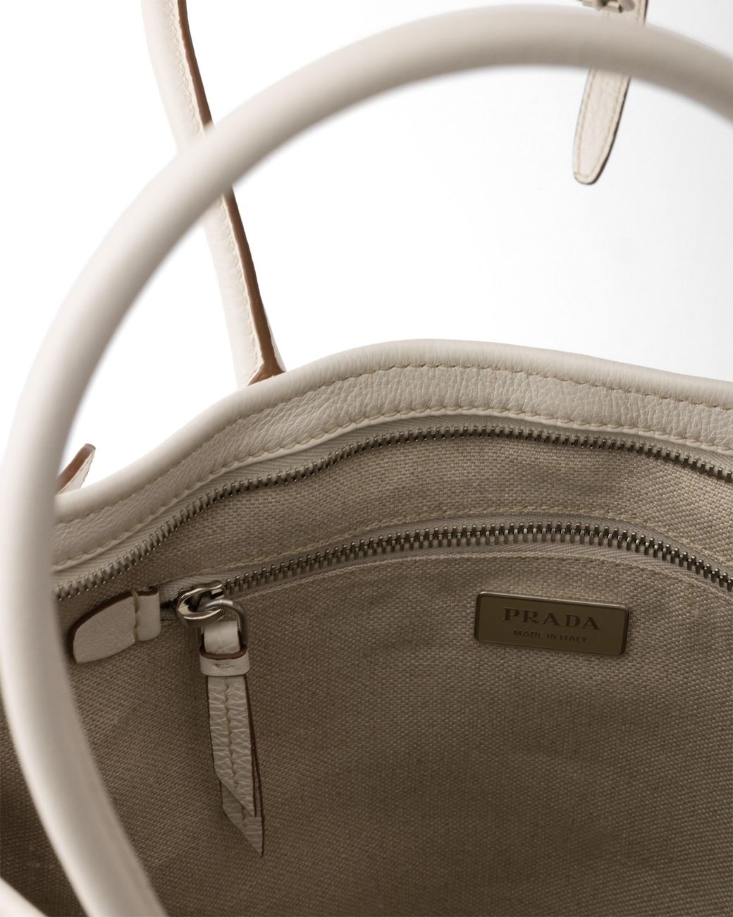 Prada Gray Bonnie Extra-Large Printed Linen And Leather Tote Bag