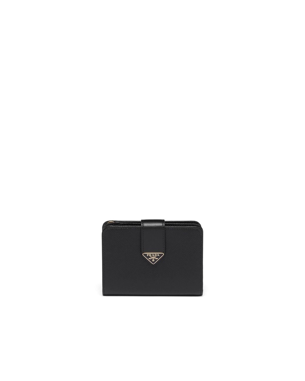 Prada White Small Saffiano And Smooth Leather Wallet