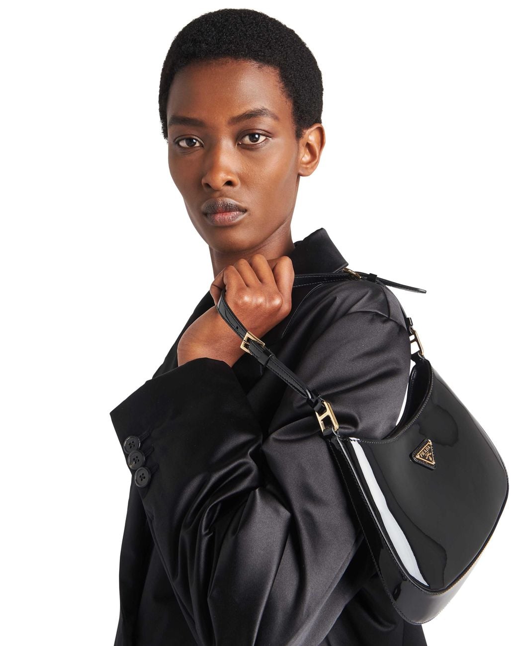 Prada Black Mittelgroße Cleo Schultertasche