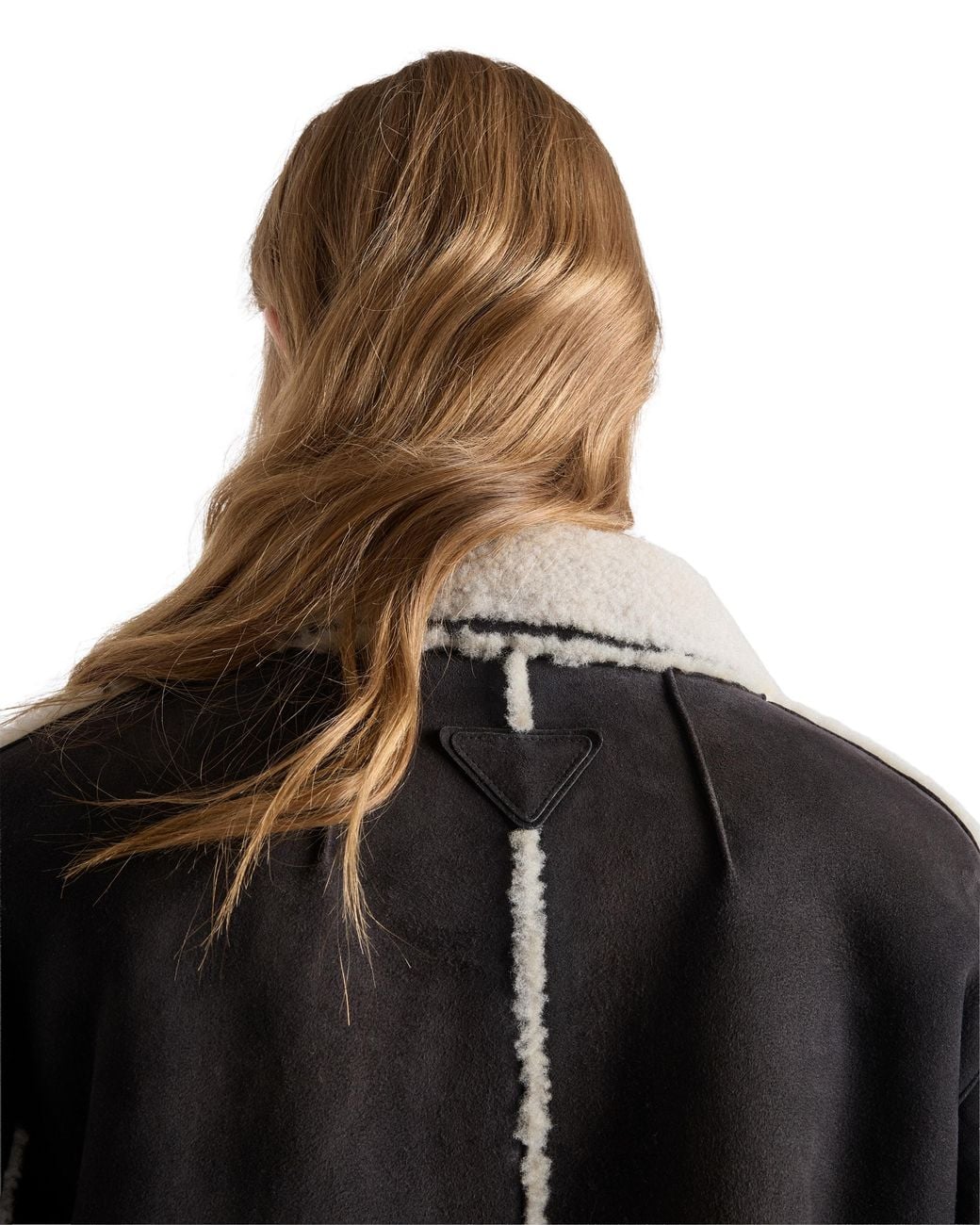 Prada Black Shearling Caban Jacket