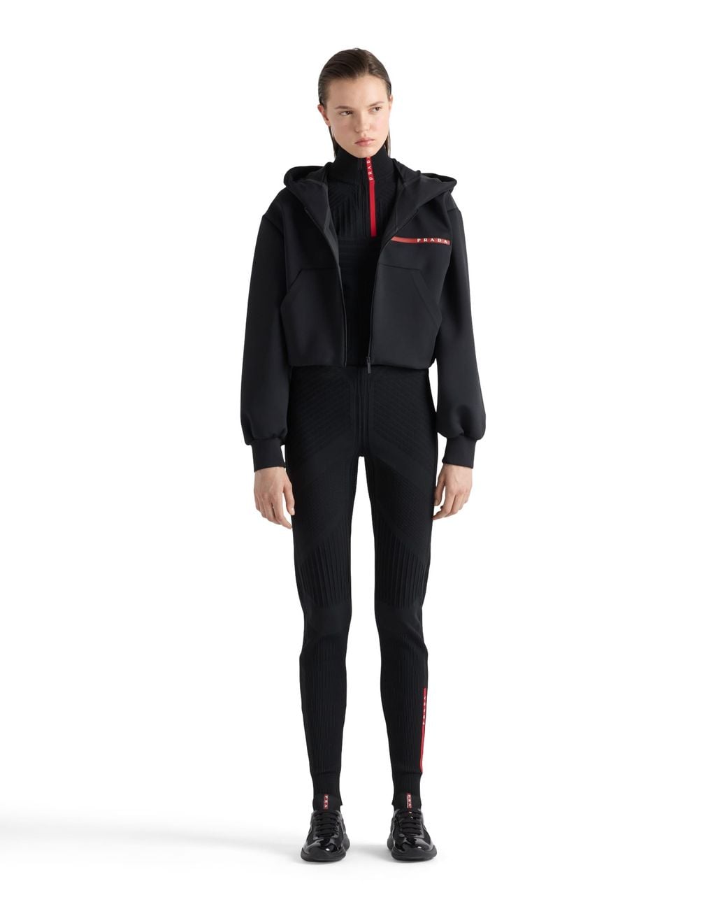 Prada Black Re-Nylon Piqué Leggings
