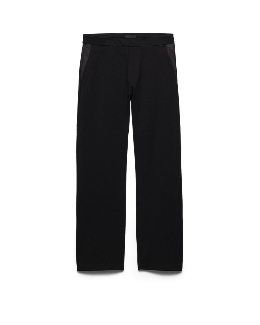 Prada Black Fleece Pants With Re-Nylon Details for men
