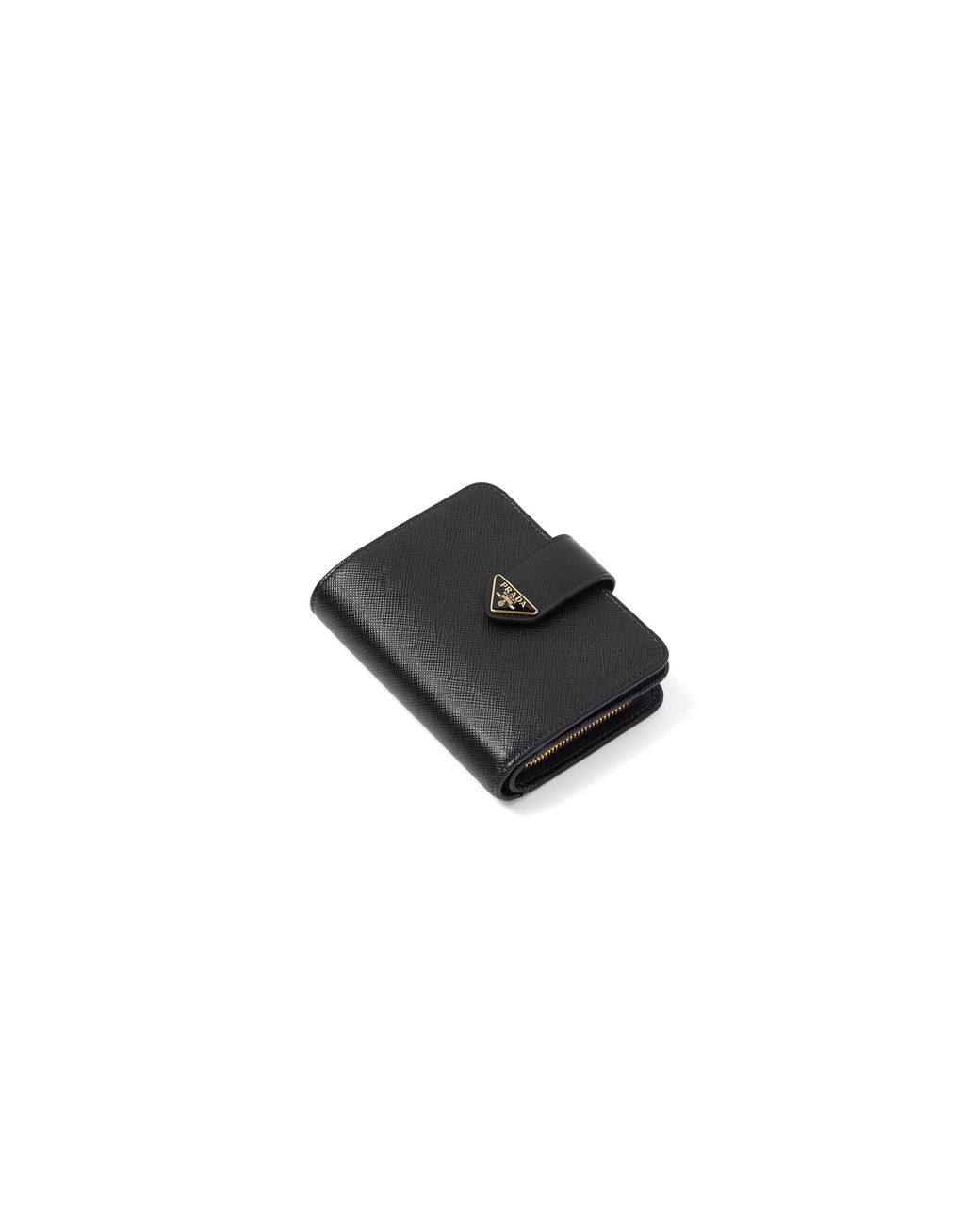 Prada White Small Saffiano And Smooth Leather Wallet