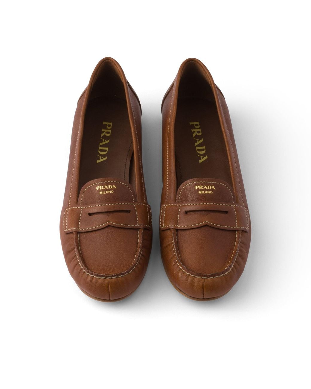 Prada Brown Leather Loafers