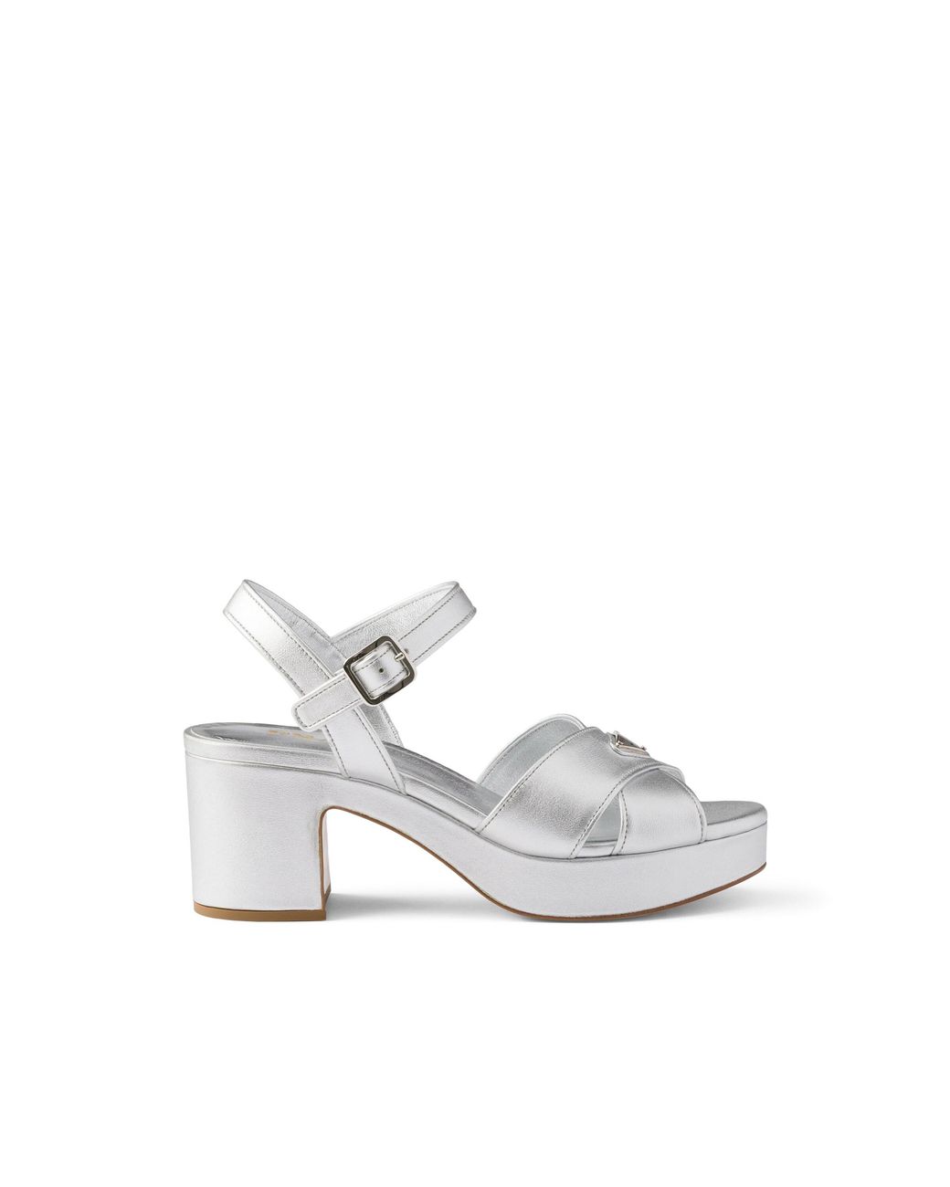 Prada White Nappa Leather Platform Sandals