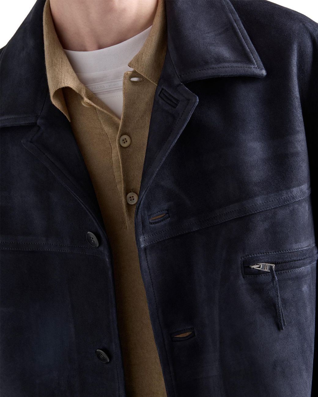 Prada Natural Wool And Silk Polo Sweater for men