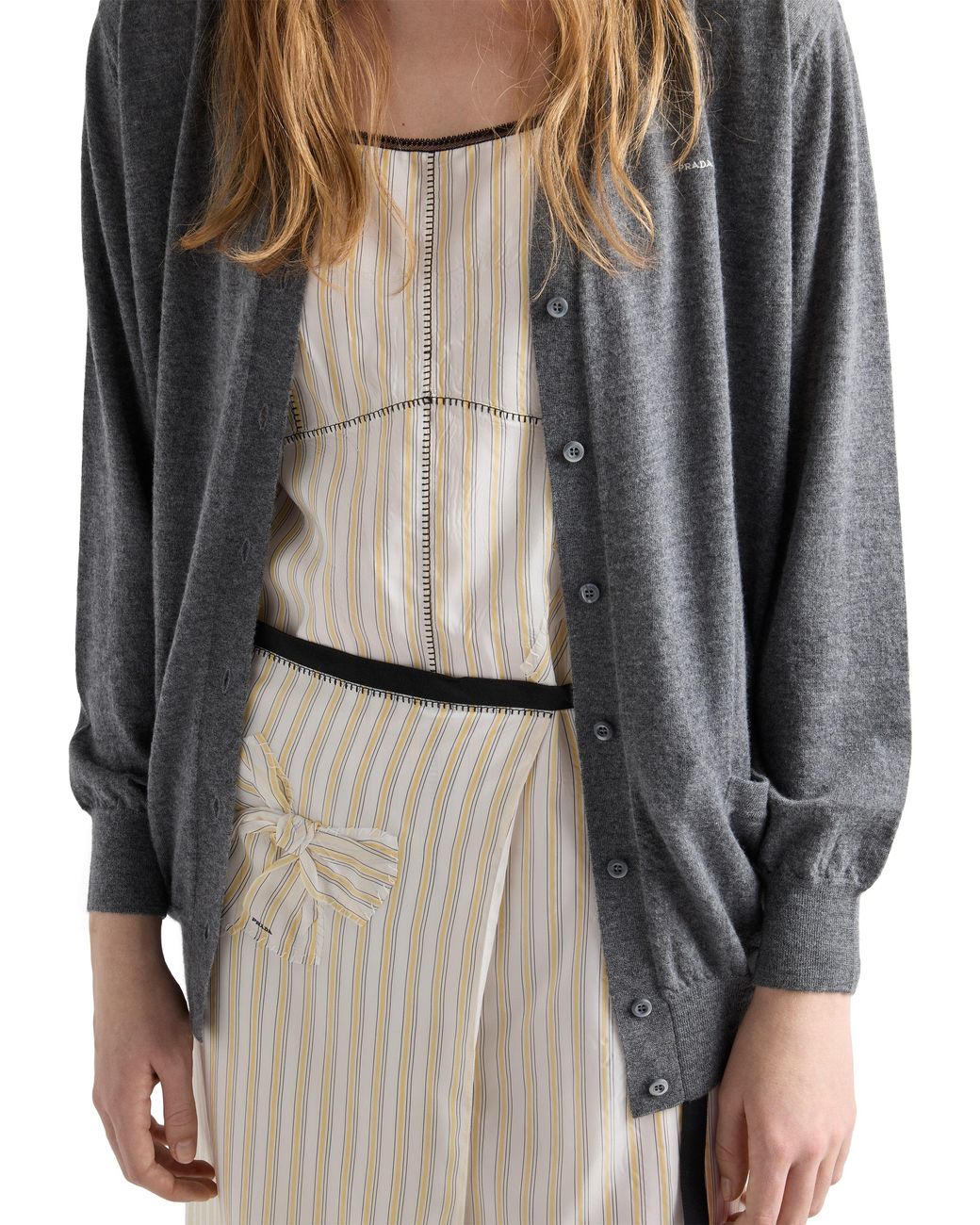 Prada Gray Cashmere Cardigan